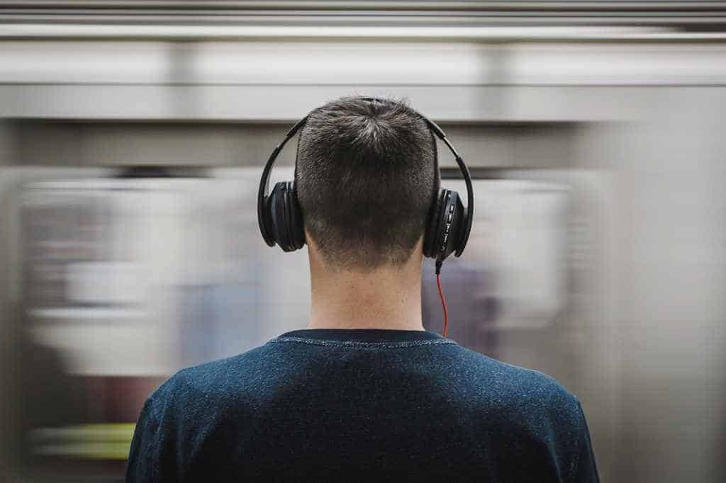man with headphones